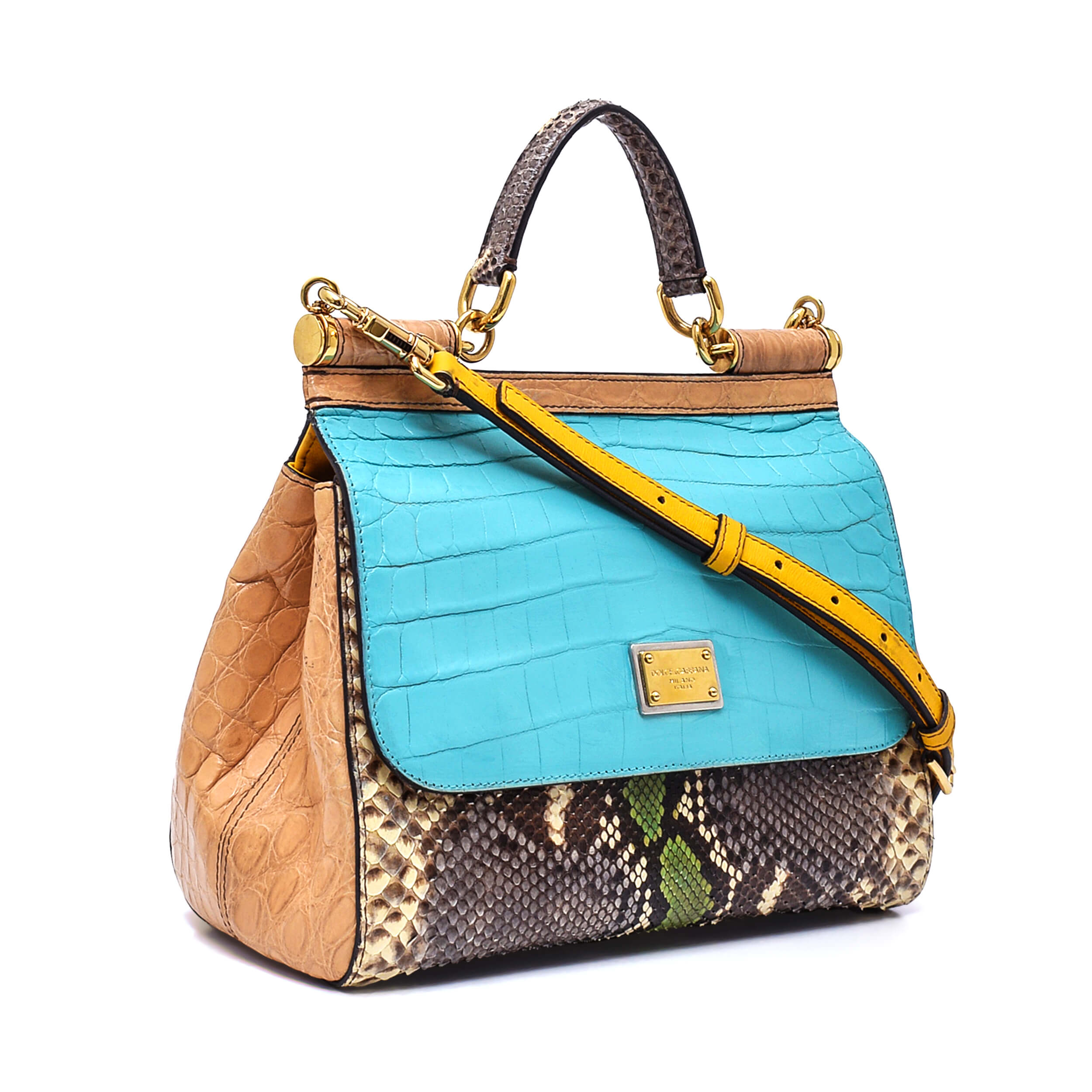 Dolce&Gabbana - Multicolor Exotic Leather Small Sicily Bag